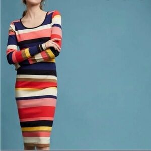 $168 Anthropologie Plenty by Tracy Reese Vivid Striped Column Dress